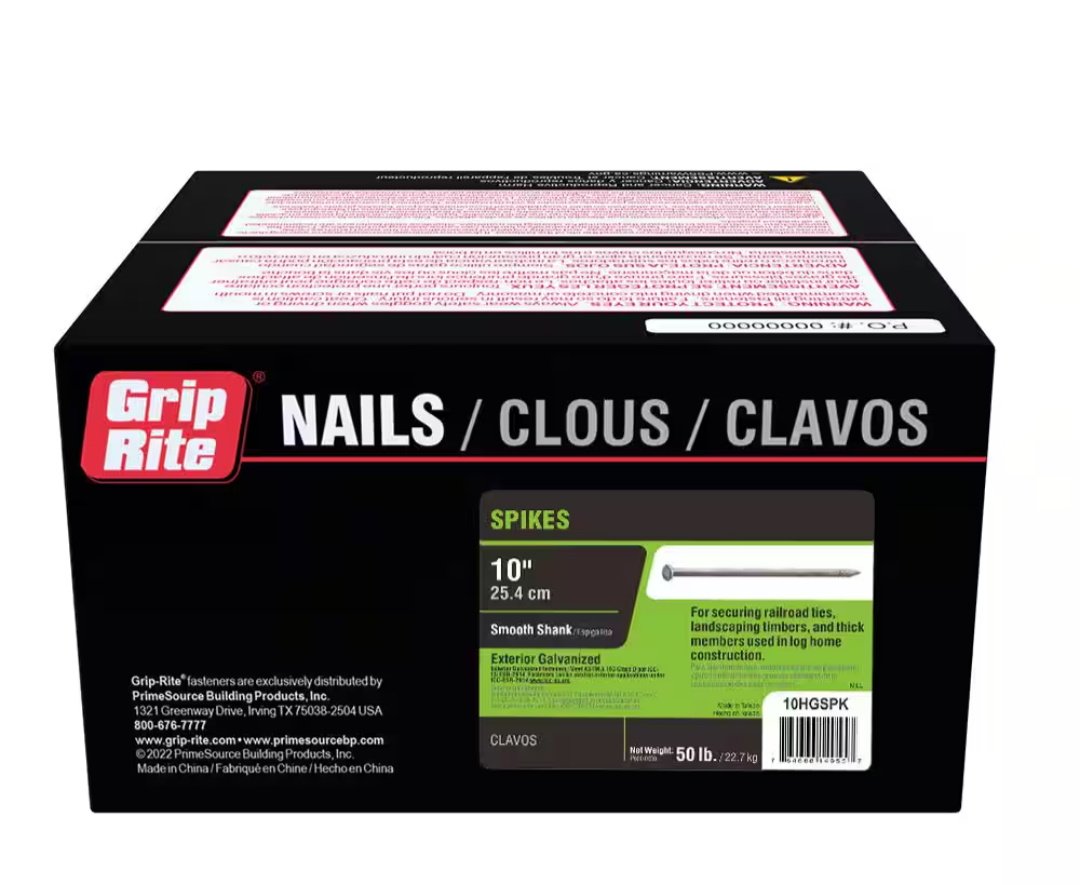 Fabric nails 3/8 galvanized 10 inch