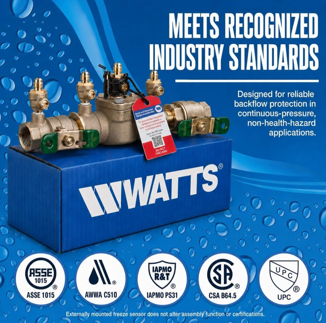 Watts LF007 Lead-Free Double Check Backflow Preventer Assembly 3/4" NPT