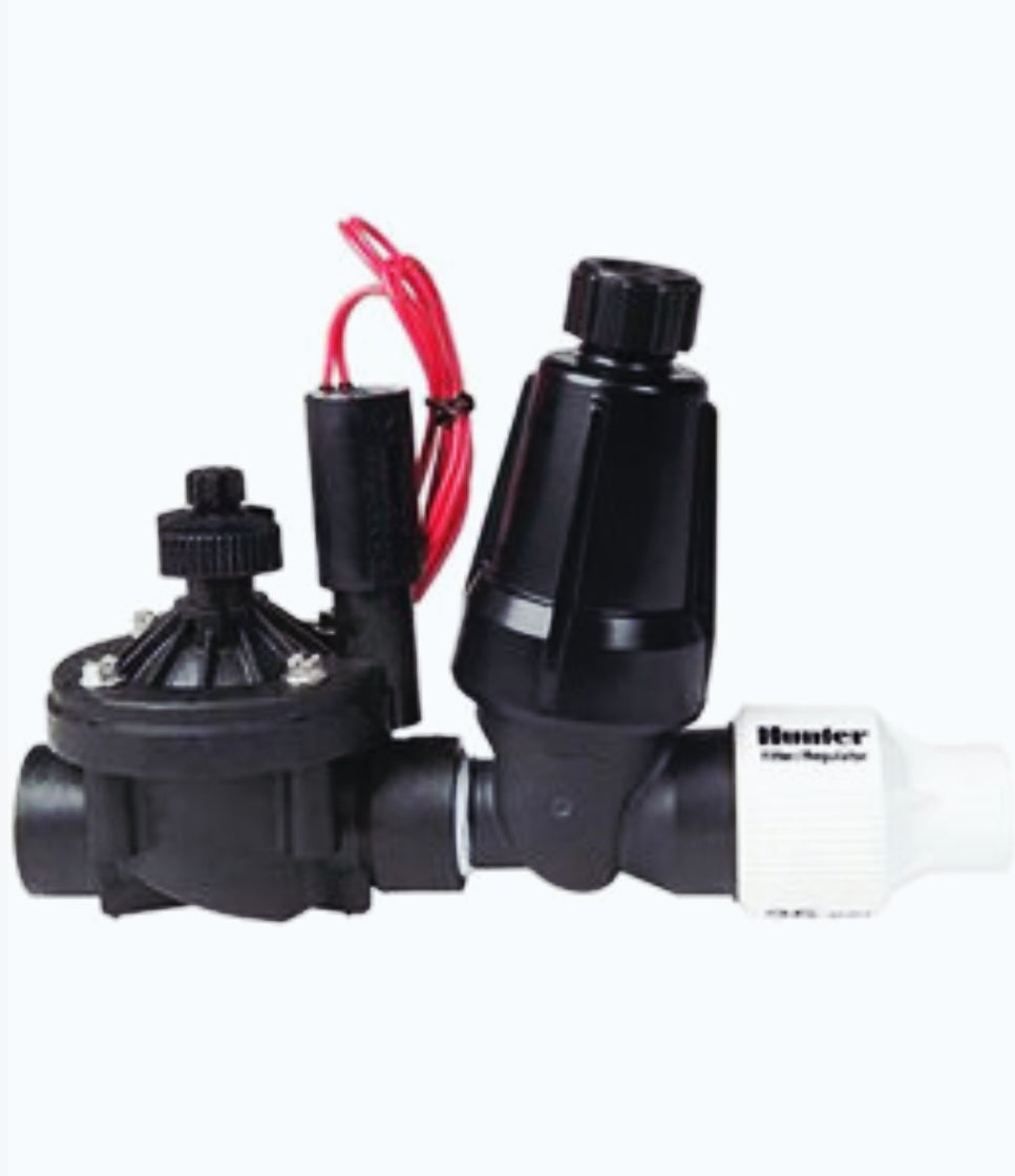 Hunter ICZ Drip Control Zone Kit 1 in. ICV Globe Valve w/ 1 in. HY100 Filter System 25 PSI